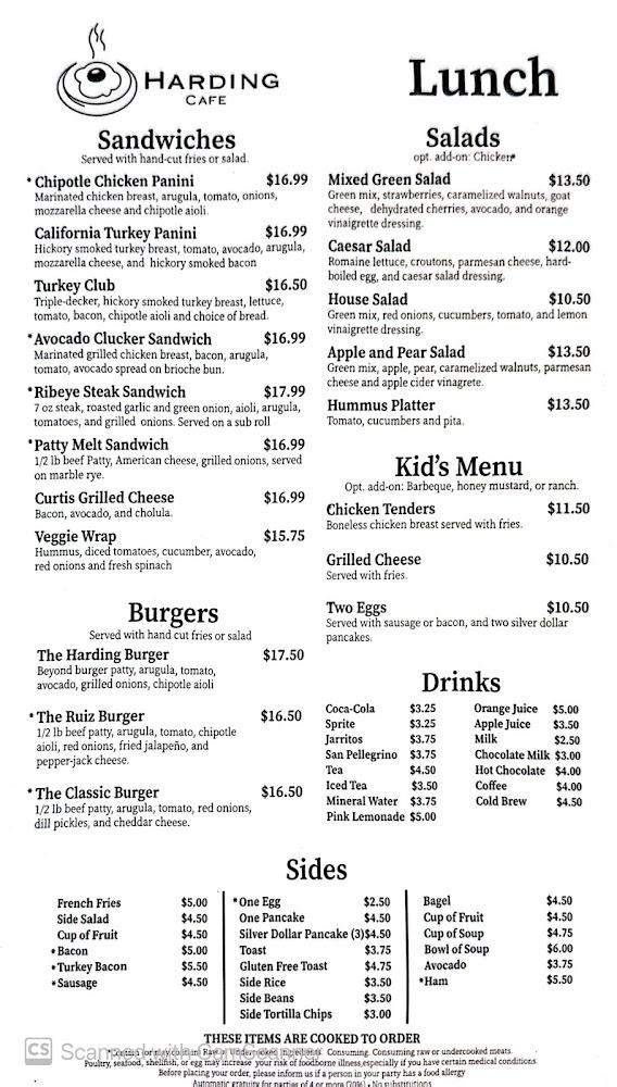 Harding Cafe Menu image 3